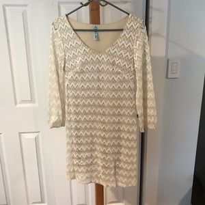 Dina Be Chevron Beige Dress